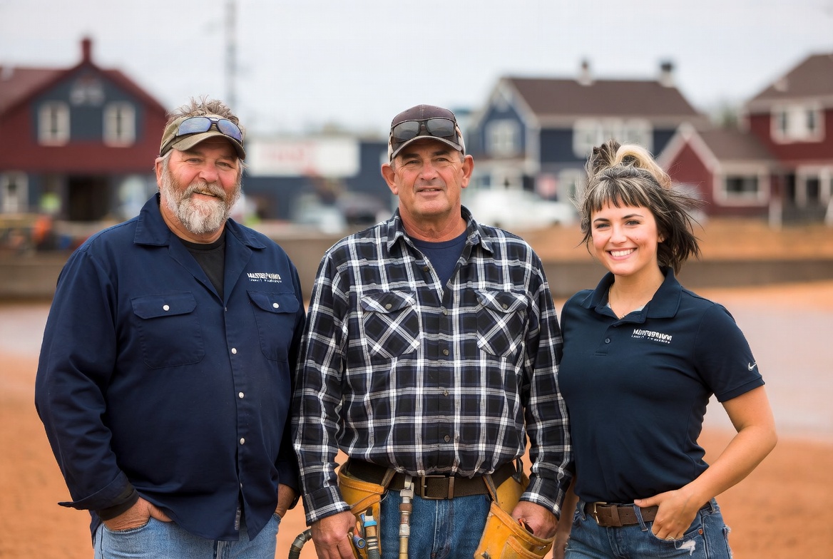 Jack Jr., Mike, and Riley McNeil — three generations of Harbourview Family Plumbing in Summerside, PEI